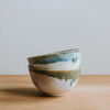 Coloured Rim Pottery Bowls in a Stack