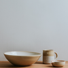 Collection of cream and white half glaze stoneware 