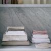 Linen Tea Towel, Pink and White Stripes