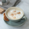 Stoneware Coffee Cup and Saucer, Teal Blue